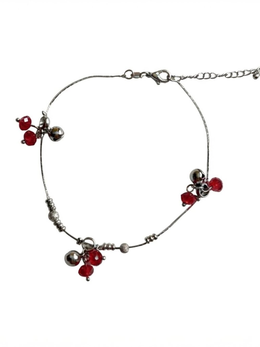 18K White Gold Plated Charm Anklet